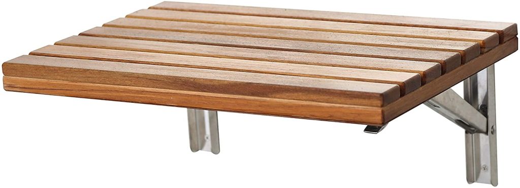 ANZZI Wall-Mounted Folding Teak Shower Bench
