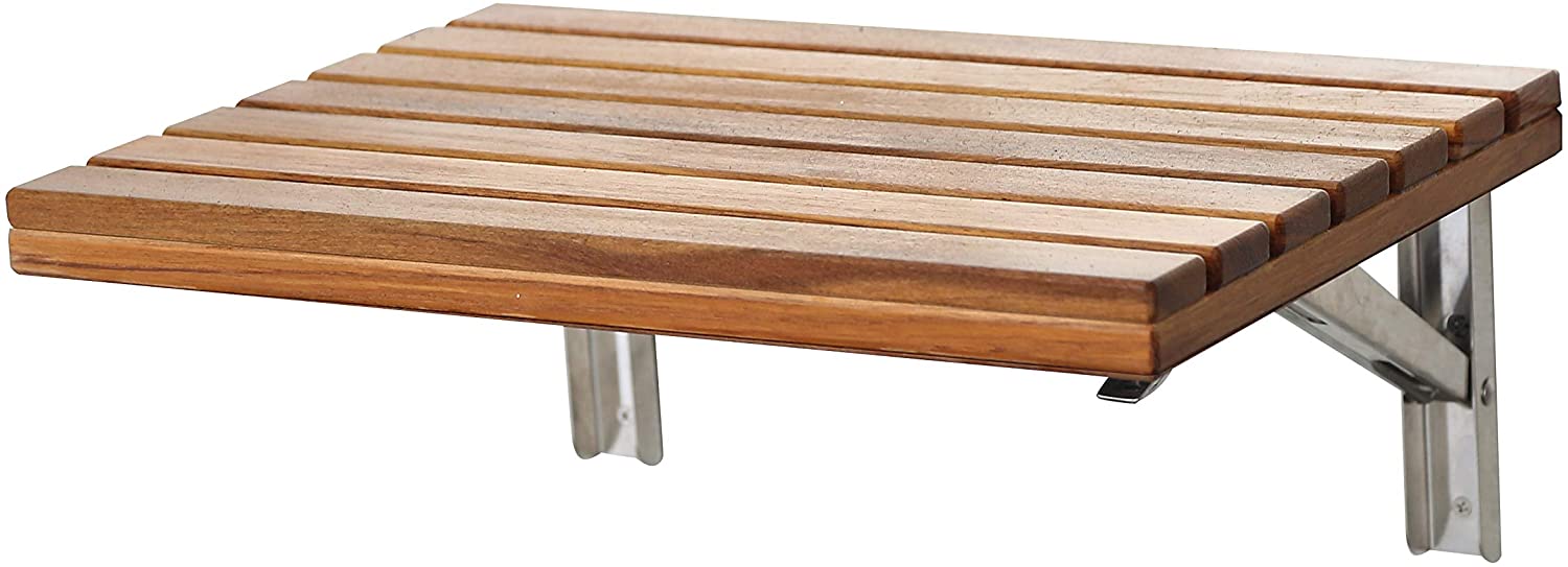 ANZZI Wall-Mounted Folding Teak Shower Bench