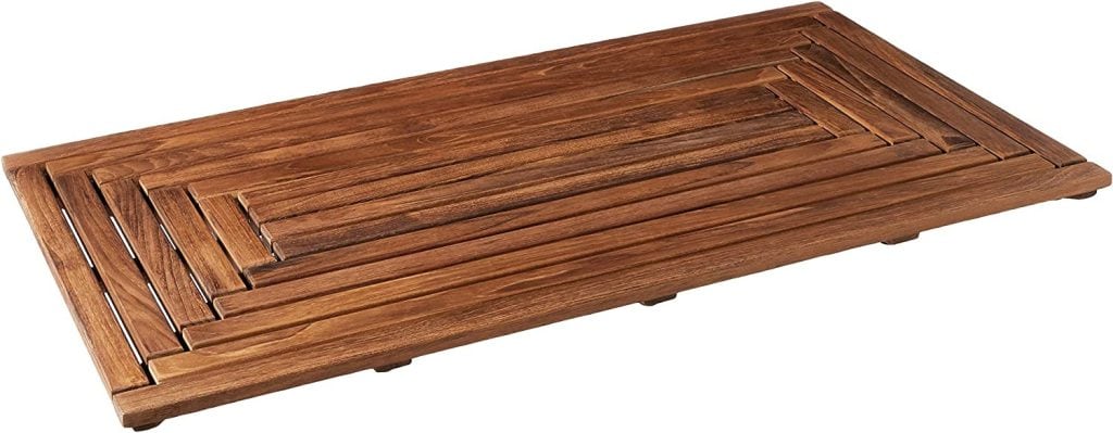 thumbnail image 2 of Teak 20x20 Wood Table Top / Shower Spa Door Floor Mat – Mid-Century Modern – New No Box 2 of 4