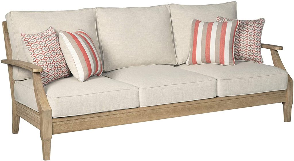 Signature Design by Ashley Clare View Coastal Outdoor Patio Eucalyptus Sofa