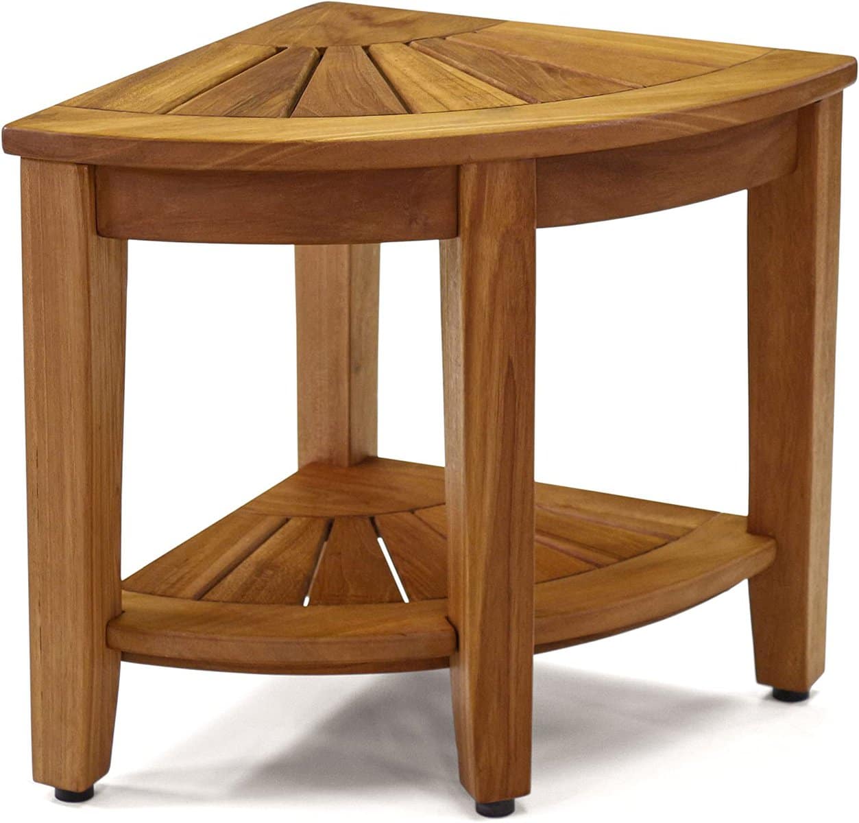 The Original Kai Corner Teak Shower Bench with Shelf